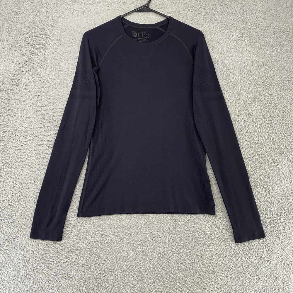 FIGS Underscrub Shirt Top Womens Medium Black Undershirt Base Layer Seamless